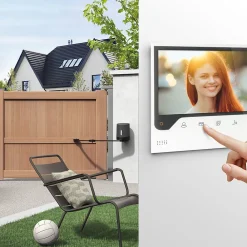 Avidsen Motorisation De Portail-Pack 100% connecté avec motorisation portail battant Orane Connect + Visiophone Elia Smart 2 + 2 télécommandes supplémentaires