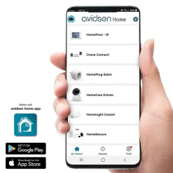 Avidsen Motorisation De Portail-Pack 100% connecté avec motorisation portail battant Orane Connect + Visiophone Elia Smart 2 + 2 télécommandes supplémentaires