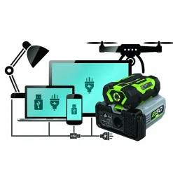 Ego Power+   Transformateur, Convertisseur Et Chargeur Usb-Pack convertisseur de courant transportable à batterie EgoPower PAD5000E batterie incluse