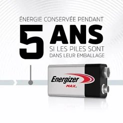 Energizer Pack de 3 - Max Alcaline 9V, pack de 2 Piles