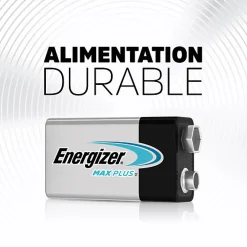 Energizer Pile Alcaline-Pack de 4 - Max Plus Alcaline 9V, pack de 1 Pile