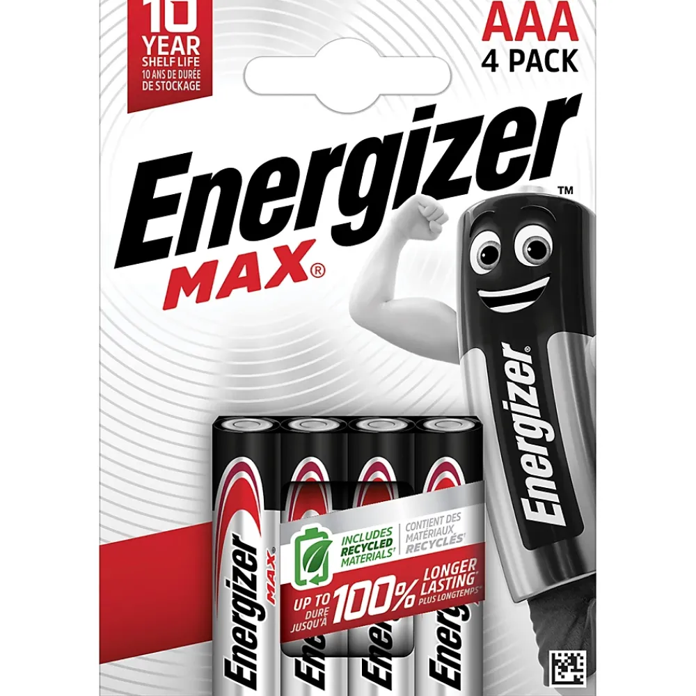 Energizer Pack de 4 piles Alcaline LR03-AAA 1,5V Max