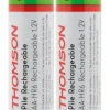 Thomson Pile Aa|Pile Alcaline-Pack de 2 piles rechargeables HR06 AA 1800 mAh -