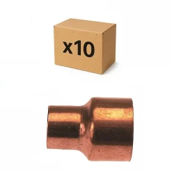Raccords Dumont PACK de 10 réductions cuivre à souder femelle/femelle installation de plomberie chauffage sanitaire pour cuivre diamètre 22-18