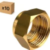 Raccords Dumont PACK de 10 réductions laiton a visser femelle/femelle installation plomberie chauffage diamètre 1/2" (15x21) diamètre 3/8" (12x17)