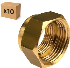 Raccords Dumont Tube Et Raccord Cuivre-PACK de 10 réductions laiton a visser femelle/femelle installation plomberie chauffage diamètre 3/4" (20x27) diamètre 3/8" (12x17)