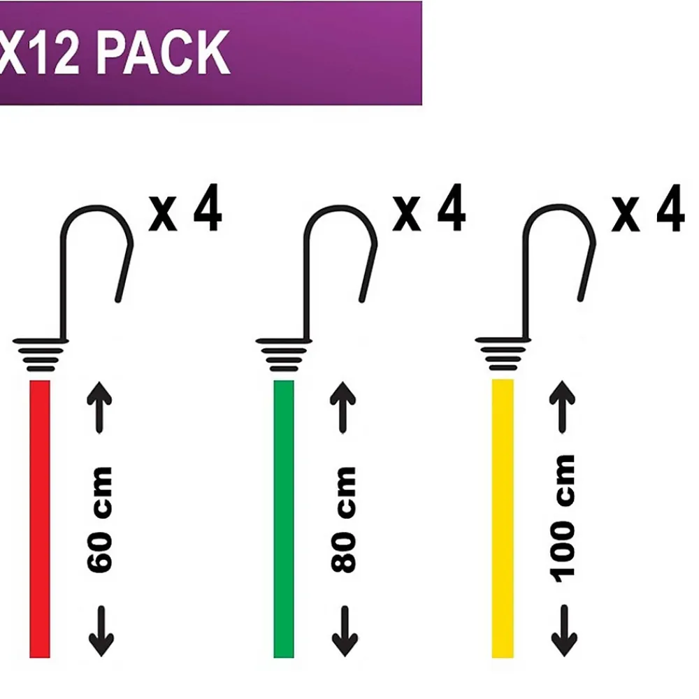 Master Lock Pack de 12 tendeurs de différentes tailles Twin Wire