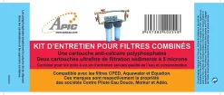 Apic Pack entretien pour filtre double composé de 2 cartouches ultra fine et 1 cartouche anticalcaire