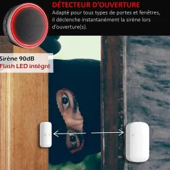 Kyf Alarme Sans Fil-Pack Essentiel Sécurité intérieure Connectée Vidéosurveillance, Incendie & Intrusion