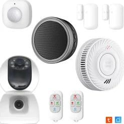 Kyf Alarme Sans Fil-Pack Essentiel Sécurité intérieure Connectée Vidéosurveillance, Incendie & Intrusion