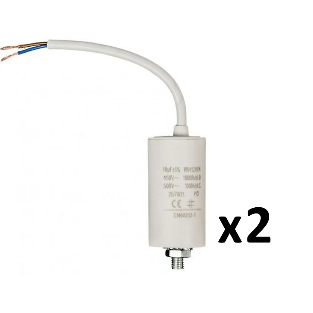 Nedis Pack FIXAPART 2 Condensateurs 10.0uf 450 V + cable Condo 10mf micro farad