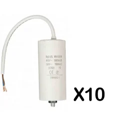 Nedis Pack FIXAPART 10x Condensateurs 50.0uf 450 V + Cable Condo fil 50mf