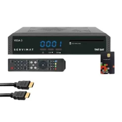 Servimat Antenne, Parabole Et Fixation-PACK III Récepteur TV satellite Full HD + Carte d'accès TNTSAT V6 Astra 19.2E + Câble HDMI