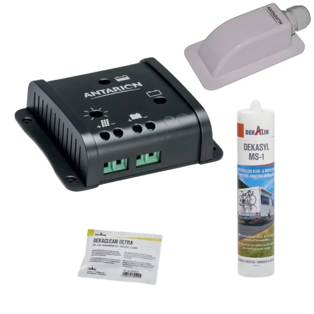 Antarion Onduleur Et Raccordement Pour Panneau Solaire-Pack Kit de pose solaire avec Régulateur de Charge PWM 160W 10A