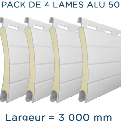 Gimenez Ganga Pack 4 lames - 3000mm - Aluminium 50 - Blanc