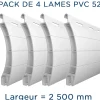 Lakal Pack 4 lames - 2500mm - PVC52 - Blanc - AJ