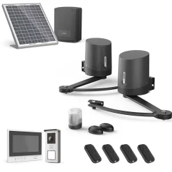 Avidsen Pack motorisation portail battant solaire et Visiophone sans fil 100% solaire