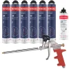 Penosil Pack 6 Mousses polyuréthanes Universal Gunfoam 146 pistolable 690ml + Nettoyant FoamCleaner 929 500ml + Pistolet manuel