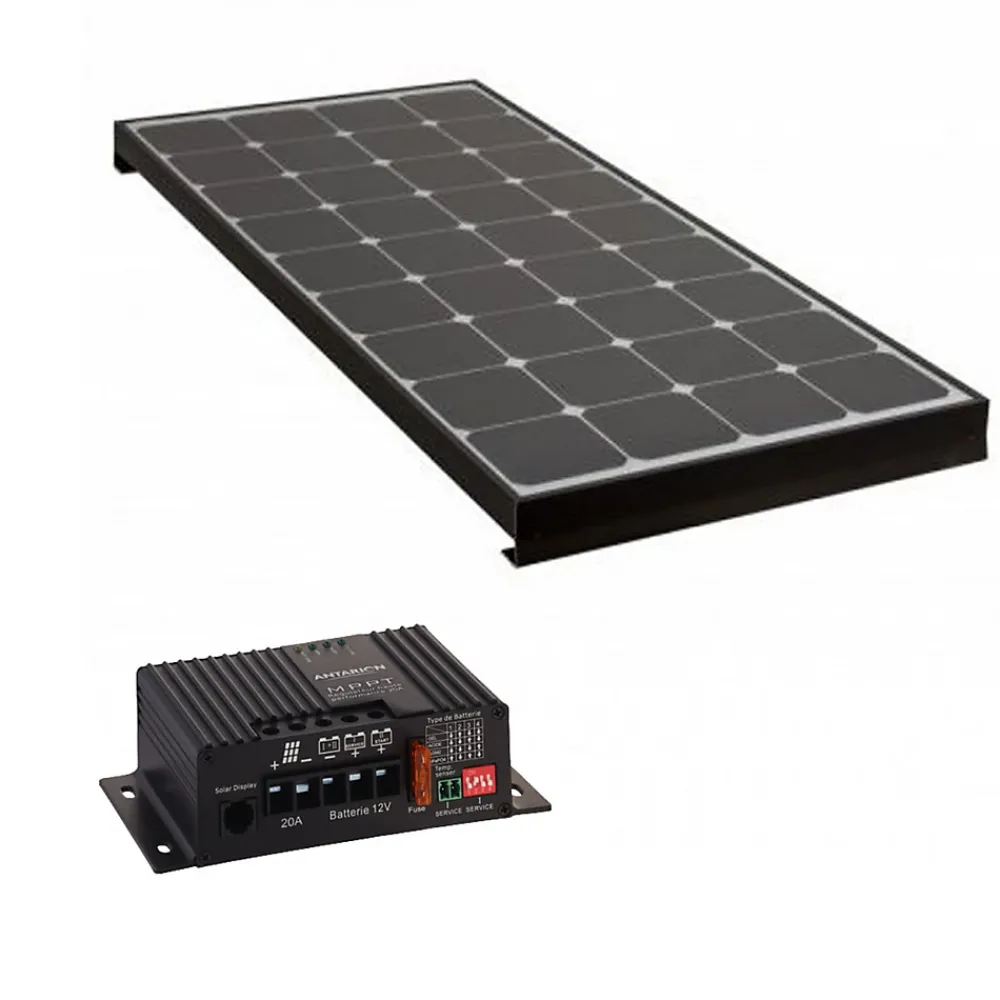 Antarion Kit Panneau Solaire-PACK Panneau Solaire Black Booster 220W + Régulateur de charge Solaire