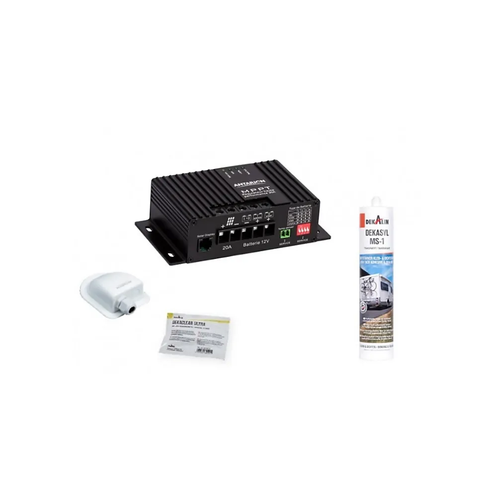 Antarion Kit Panneau Solaire-PACK Panneau Solaire Black Booster 140W + Régulateur de charge Bluetooth + Kit de pose