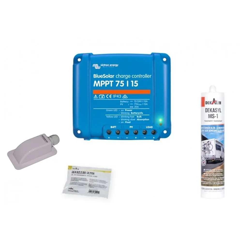 Antarion Kit Panneau Solaire-Pack Panneau solaire 160W camping car + Kit de pose solaire avec régulateur de charge Victron MPPT 220W 15A