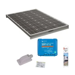 Antarion Kit Panneau Solaire-Pack Panneau solaire 160W camping car + Kit de pose solaire avec régulateur de charge Victron MPPT 220W 15A