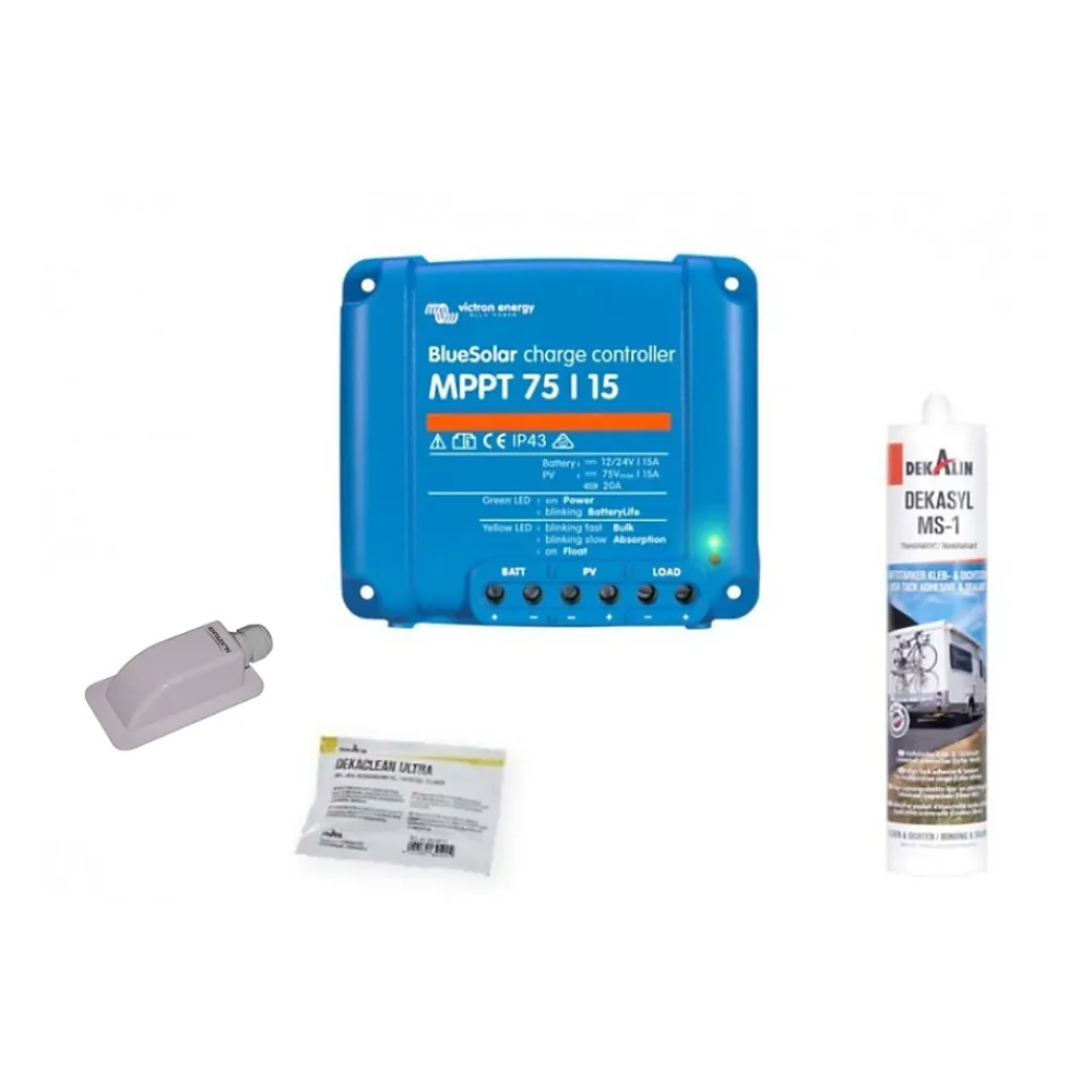 Antarion Pack Panneau solaire 140W camping car + kit de pose solaire avec régulateur de charge VICTRON MPPT 220W 15A