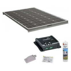 Antarion Kit Panneau Solaire-Pack Panneau solaire 140W + Kit de pose Solaire avec Régulateur 160W 10A