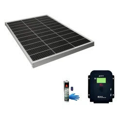 Eza PACK Panneau Solaire 130W Monocristallin + Régulateur Solaire MPPT LCD 10A+ Kit Colle