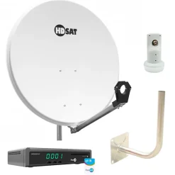 Hdsat Antenne, Parabole Et Fixation-Pack Parabole Acier 80cm + OPTEX Récepteur ORS9939HD Fransat + Bras Coudé Déport 30cm Diamètre 40mm + Tête LNB
