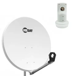 Hdsat Pack Parabole satellite acier 80cm + LNB Single HD 4K idéal ASTRA EUTELSAT