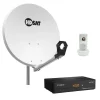 Hdsat Antenne, Parabole Et Fixation-Pack Parabole satellite acier 60cm avec Support LNB + LNB Single + Décodeur Satellite ASTRA HD + Carte