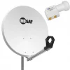 Hdsat Pack Parabole satellite acier 65cm + LNB Twin HD 4K 0,1dB idéal Astra Eutelsat
