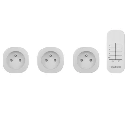Smartwares Pack 3 prises + 1 télécommande intérieures