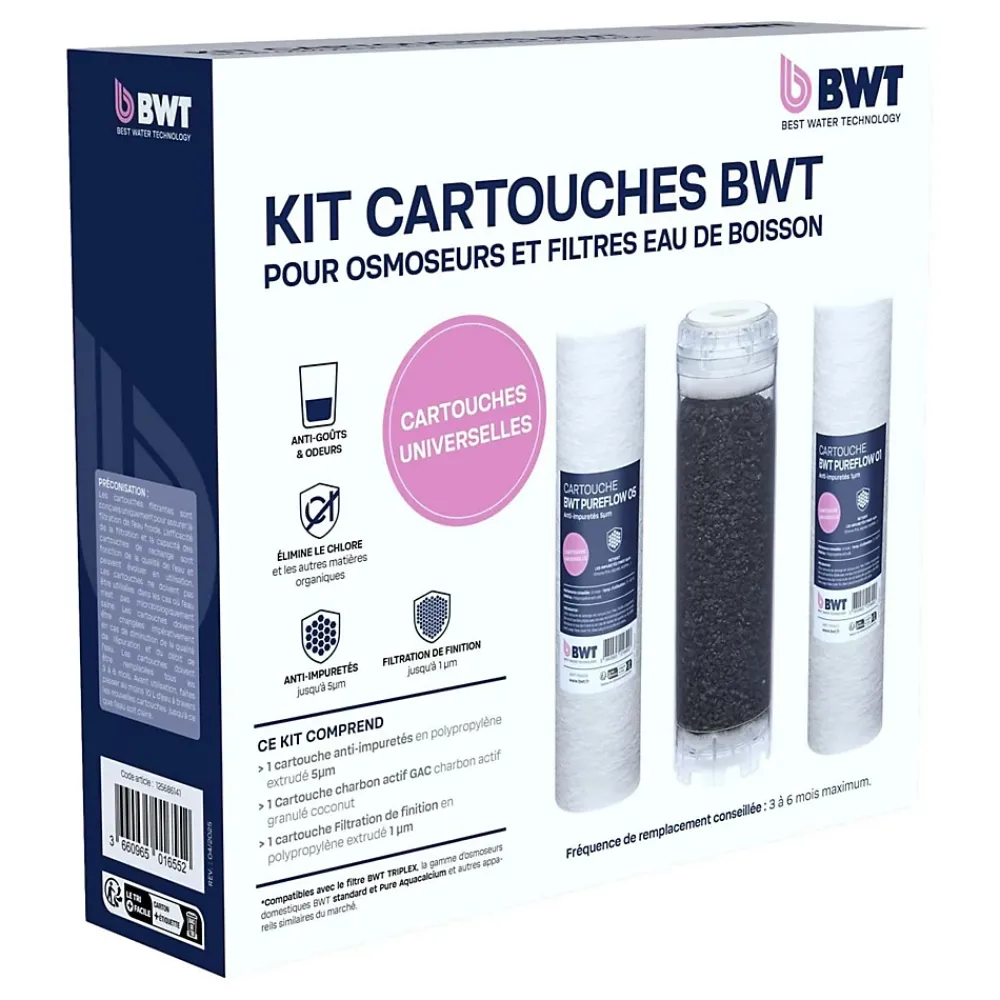 BWT Pack Triplex Pour Filtres Eau De Boisson Et Osmoseurs Domestiques