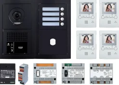 Aiphone Interphone-Pack vidéo 4 postes complet noir - - 200456