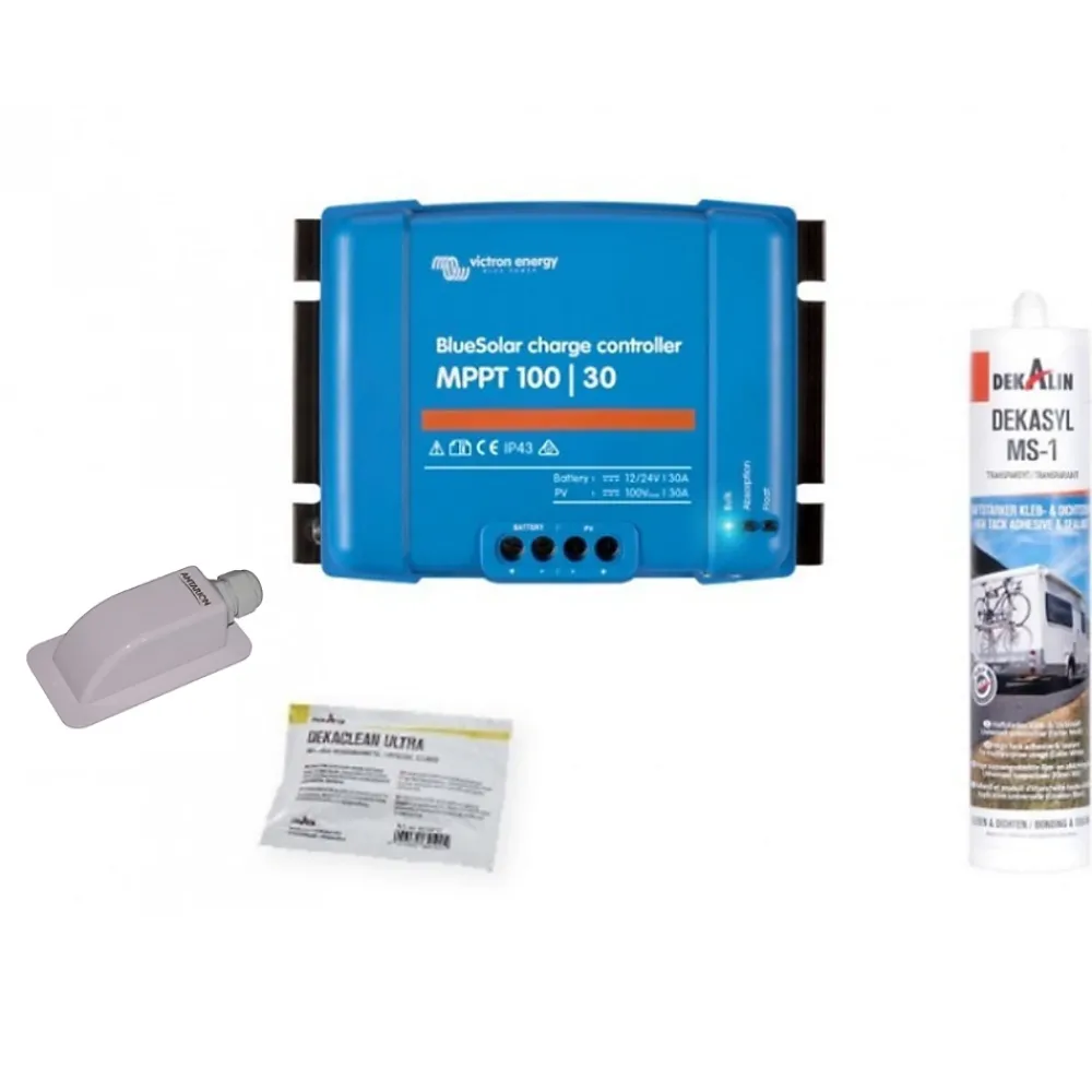 Antarion PACK 2x BLACK BOOSTER 170W Seul Panneau solaire Camping Car + Kit de pose solaire avec Régulateur de Charge