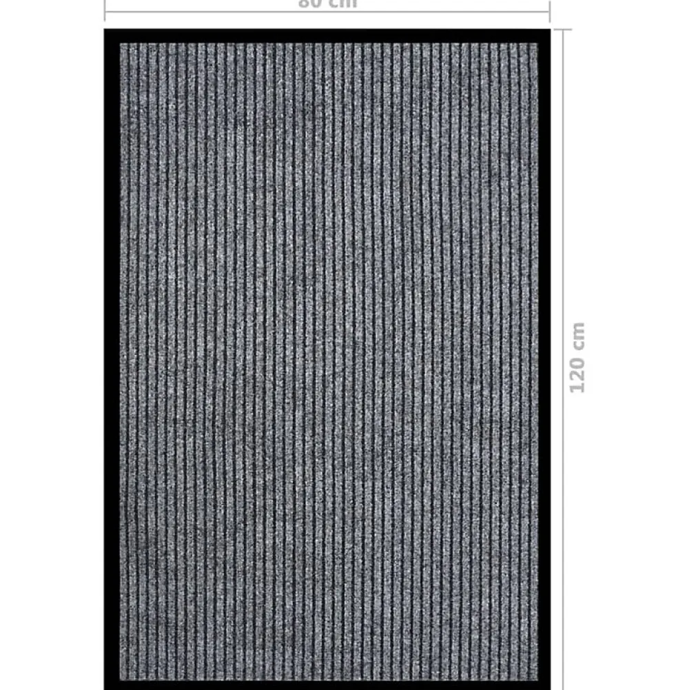 Vidaxl Patin, Feutre Et Embout-Paillasson rayé Gris 80x120 cm