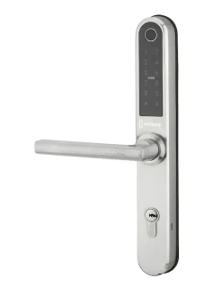 Thirard Serrure Et Gâche Électrique-Paire de poignées connectées Intelock Multi, pour porte d'entrée, entr'axes 70mm, dorée - INTELOCK