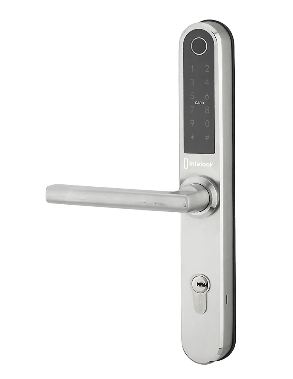 Thirard Paire de poignées connectées Intelock Multi, pour porte d'entrée, entr'axes 72mm, argent - INTELOCK