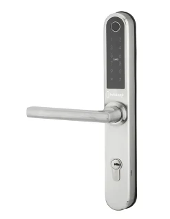 Thirard Paire de poignées connectées Intelock Multi, pour porte d'entrée, entr'axes 85mm, argent - INTELOCK
