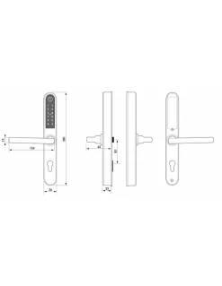 Thirard Paire de poignées connectées Intelock Multi, pour porte d'entrée, entr'axes 85mm, argent - INTELOCK