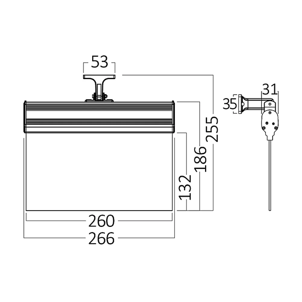 Braytron Panneau De Signalisation-Panneau LED WC - Blanc - 3W