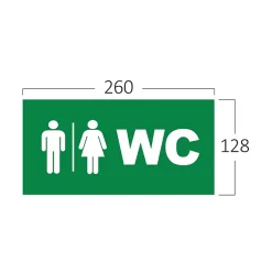 Braytron Panneau De Signalisation-Panneau LED WC - Blanc - 3W