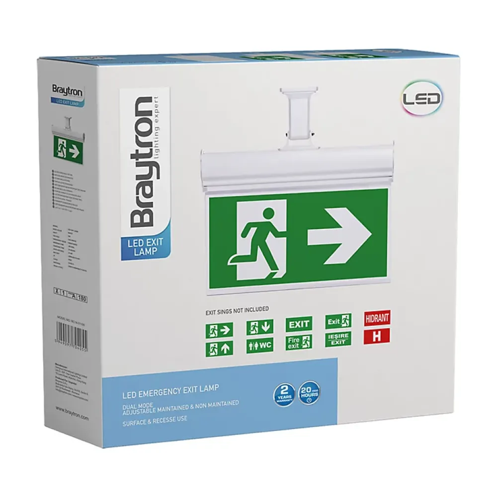 Braytron Panneau De Signalisation-Panneau LED WC - Blanc - 3W