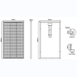 Galix Panneau solaire Série Mono cellules PERC 120W