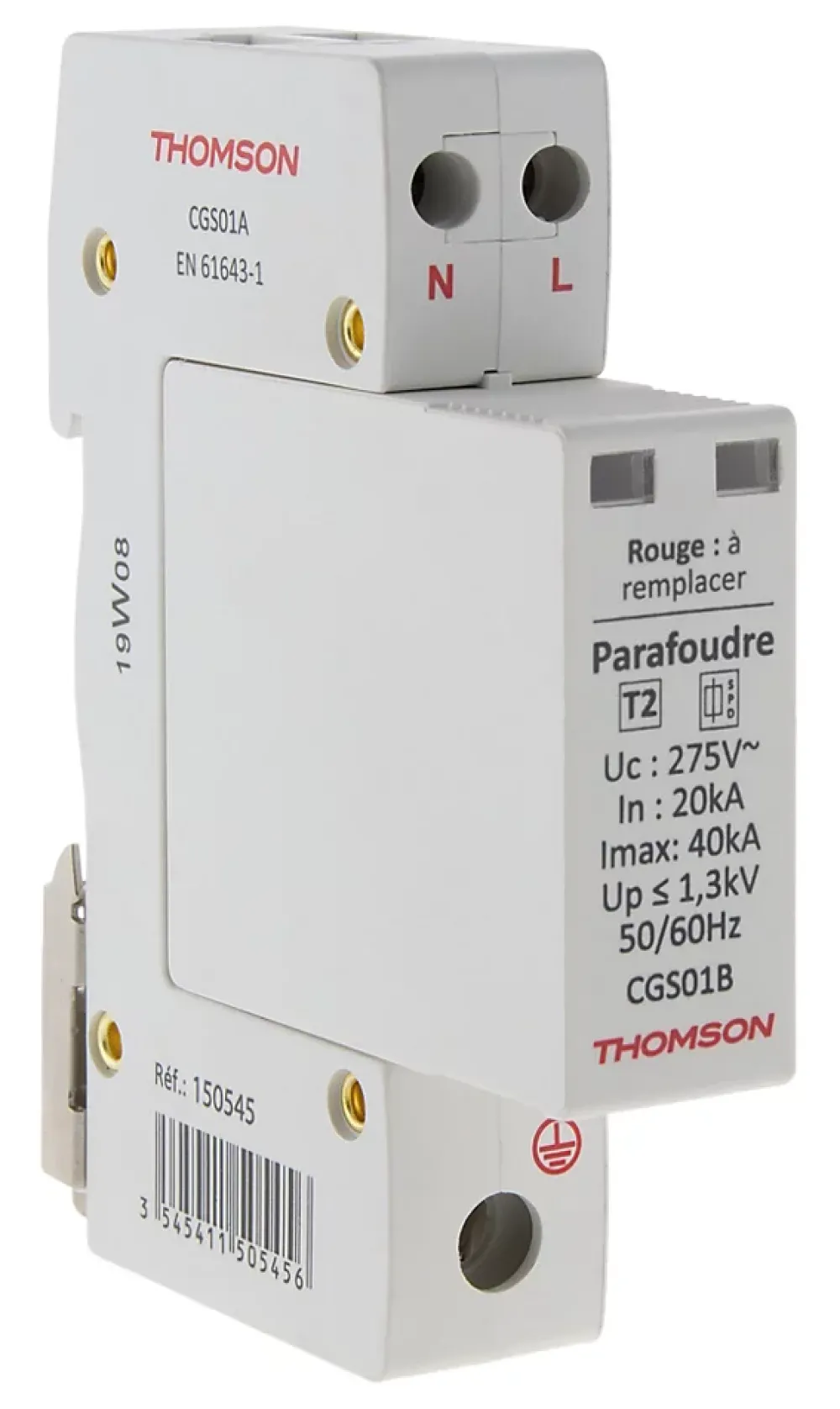Thomson Parafoudre-Parafoudre modulaire Ph+N idéal T2 - 40KA -