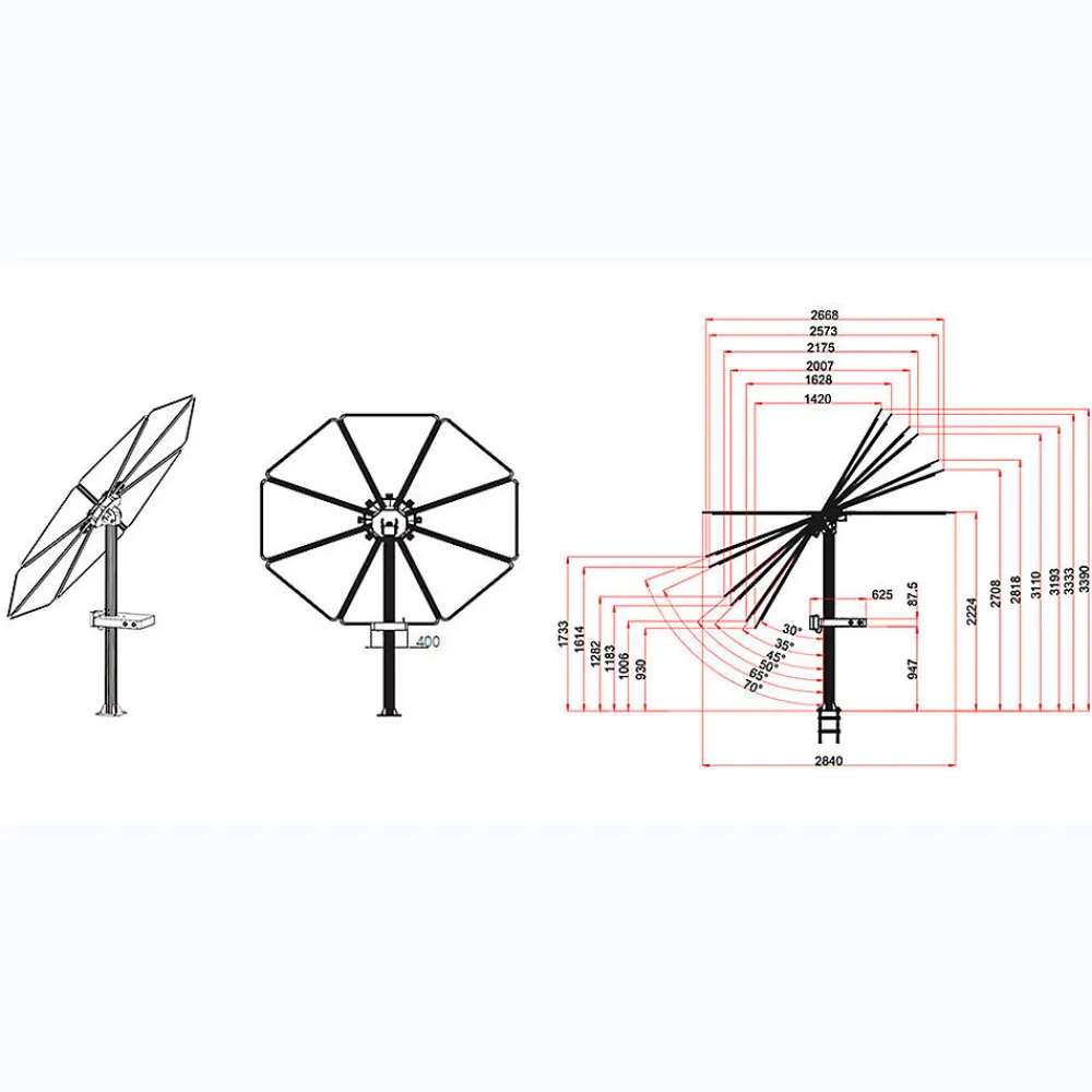 Galix Panneau Solaire Plug And Play-PARASOL SOLAIRE 1000W Plug & Play avec éclairage LED intégré