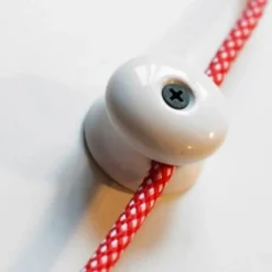 Lnd Passe Câble GRIP Isolateur en Porcelaine Blanche Manufacturés pour 1 Câble électrique textile Sécurité et style raffiné