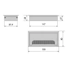 Emuca Passe-câbles de table Quadrum, rectangulaire, 159x80mm, à encastrer, Aluminium, Peint en blanc